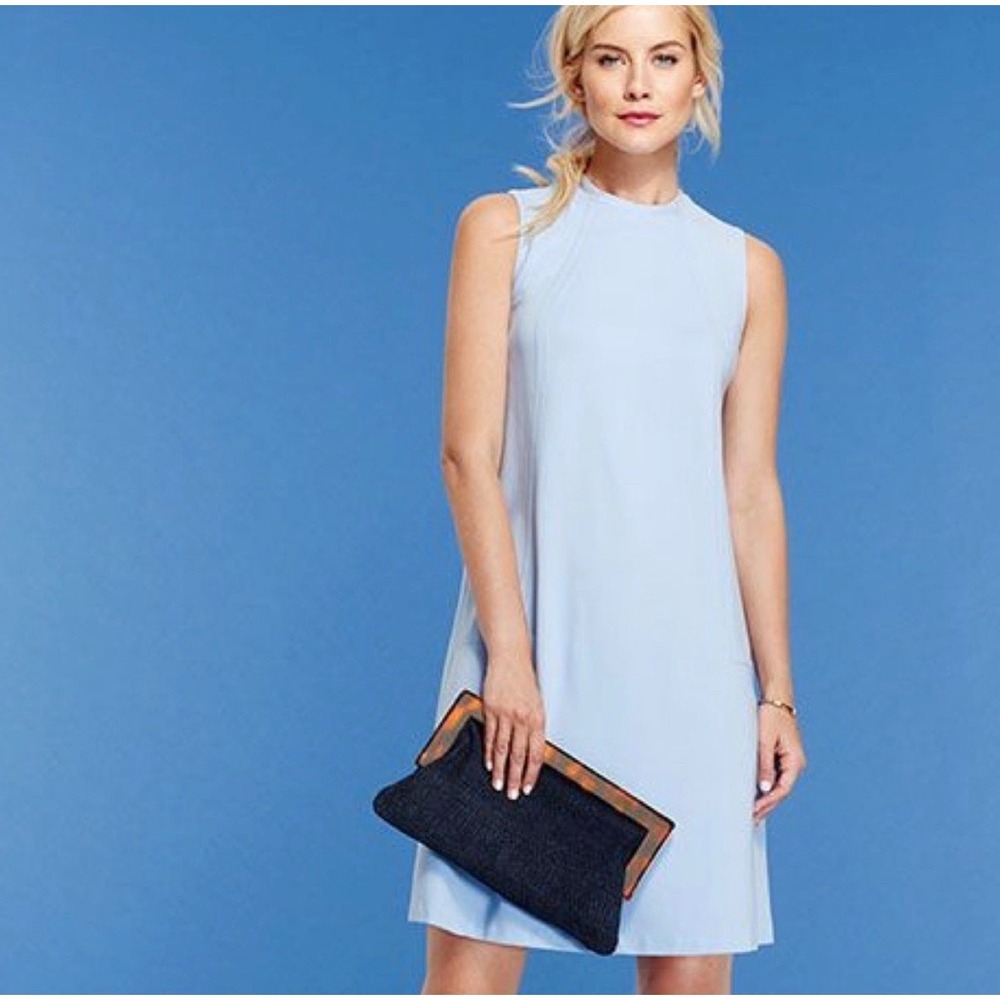 NWT J.McLaughlin Alicia Dress Women XL Ice Blue Sleeveless Shift quiet luxury